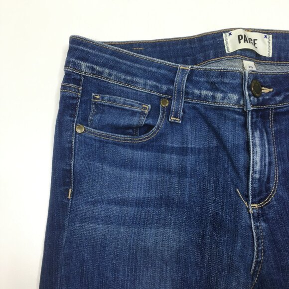 PAIGE Orson Wash Verdugo Ankle Raw Edge Hem 5 Pocket Logo Hardware Jeans - Picture 6 of 11